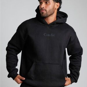 Comfrt black Hoodie -Unisex-size Large Signature